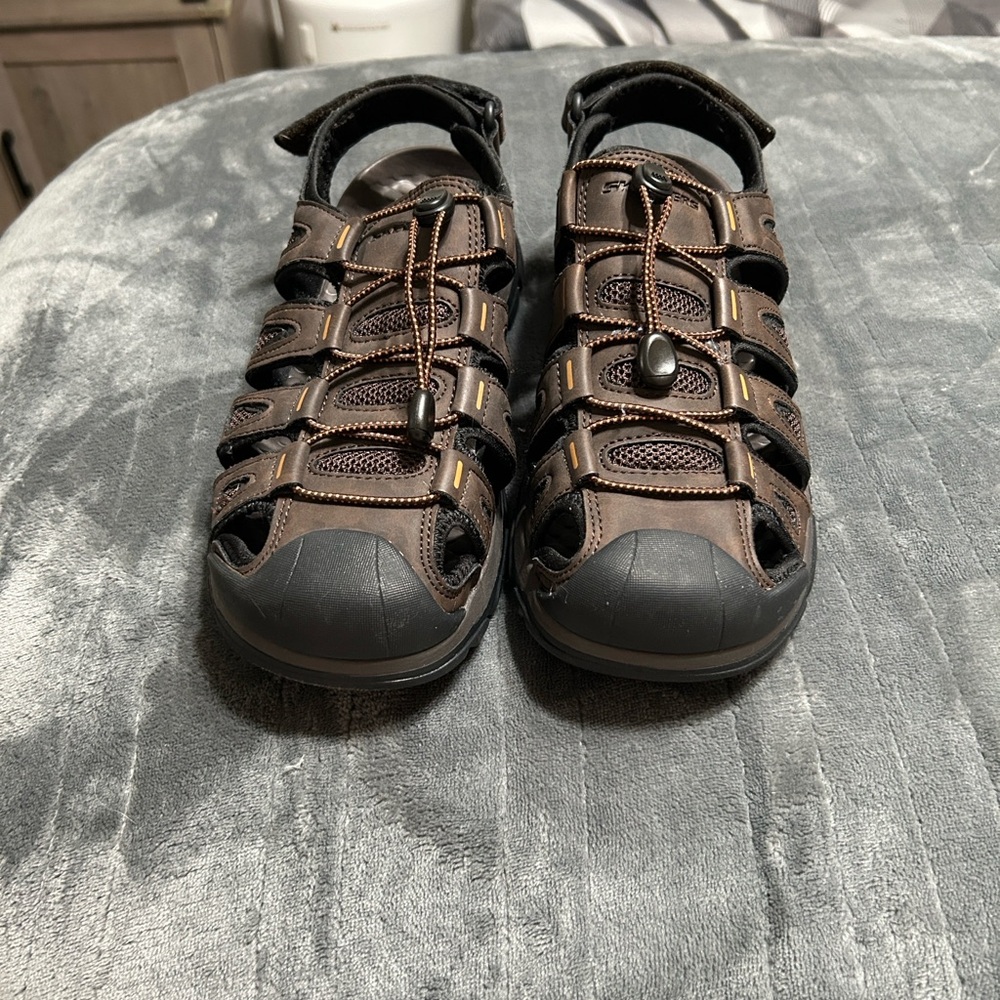 Skechers Men's Black and Brown hiking Sandals